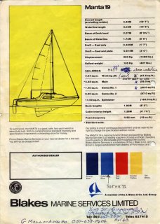 Manta 19 Yacht Brochure